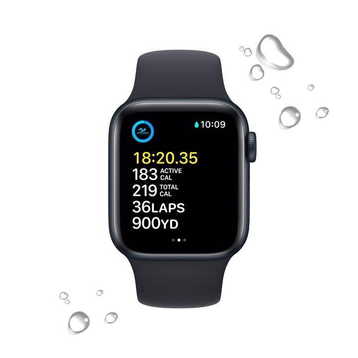 APPLE Watch SE 2022 GPS (44 mm, Aluminium, Galileo, QZSS, GLONASS, GPS)