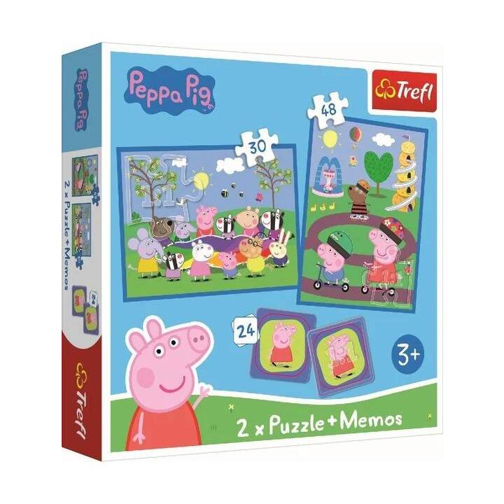 TREFL Peppa Pig Memo Puzzle (2 x 48 Stück, 30 Stück)