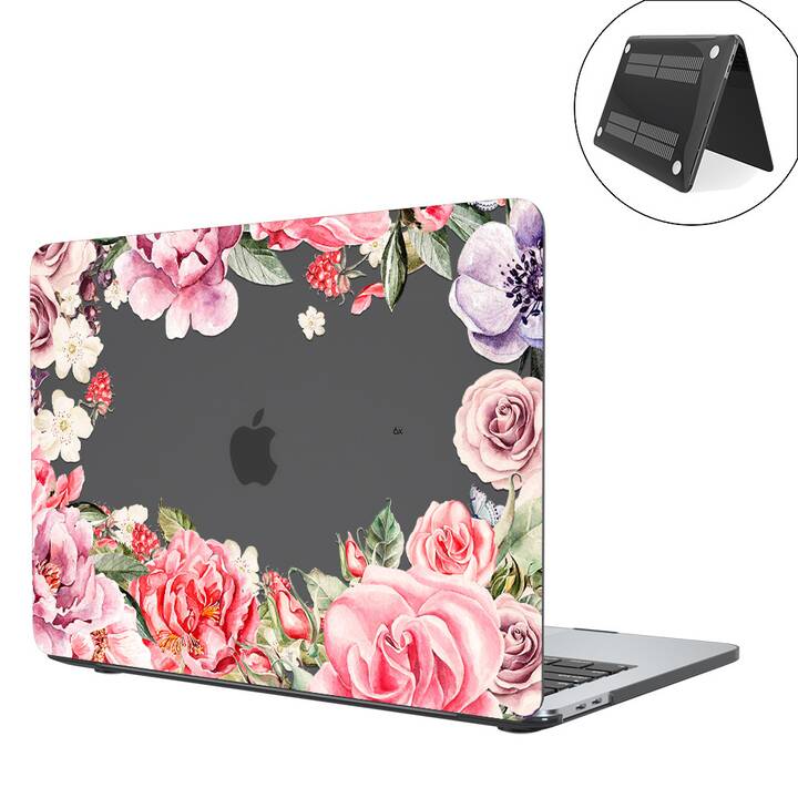 EG coque pour MacBook Air 13" (puce Apple M1) (2020) - rose - fleurs
