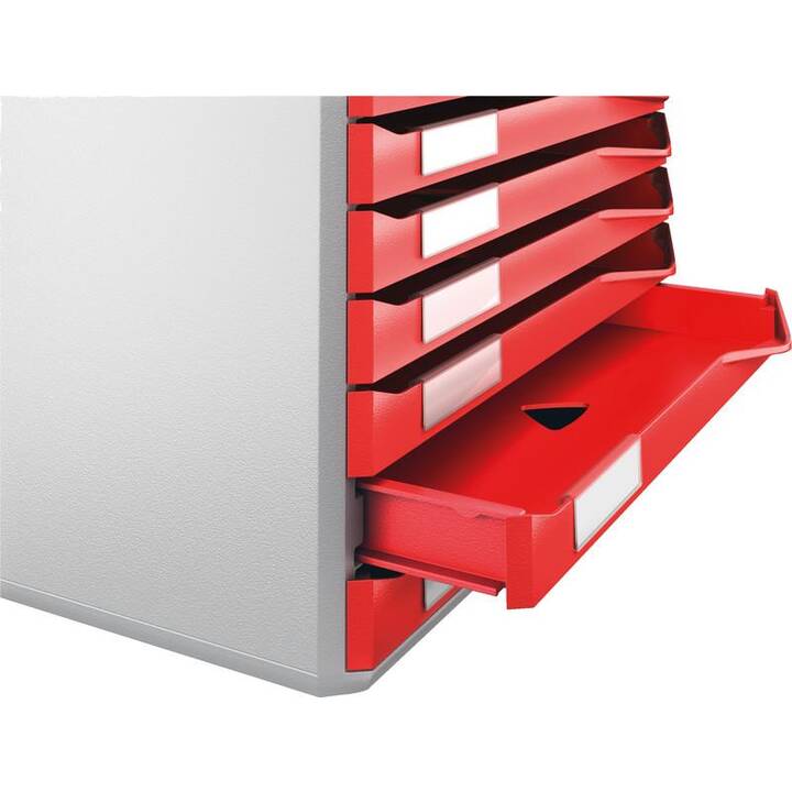 LEITZ Boite à tiroirs de bureau (28.5 cm  x 35.5 cm  x 29.0 cm, Rouge)