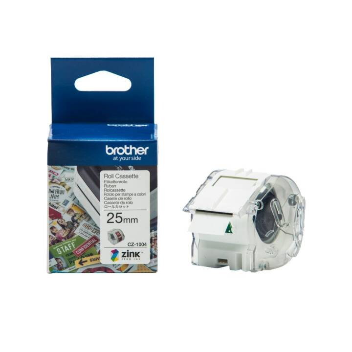 BROTHER Etikettenrolle CZ1004 Thermo Transfer 25 mm x 5 m