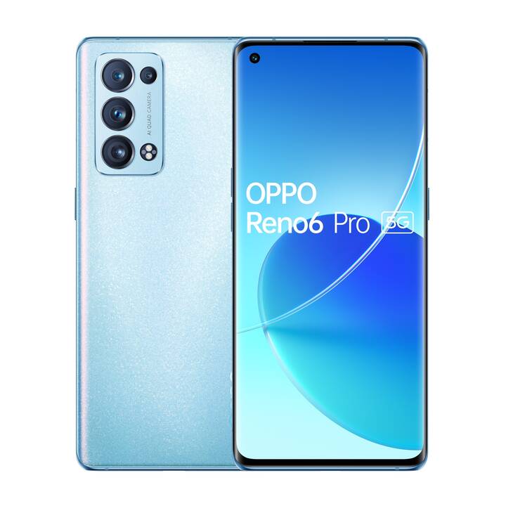 OPPO Reno6 Pro (256 GB, Bleu arctique, 6.5", 50 MP, 5G)