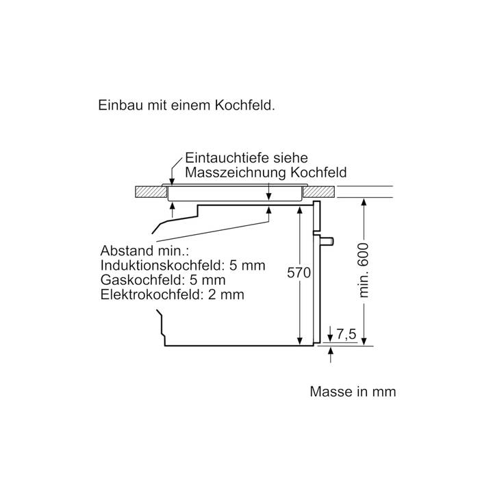 SIEMENS Kochherd ohne Kochfeld HE510ABV0C (Ein- / Unterbau, EU-Norm 60 cm, 71.0 l)