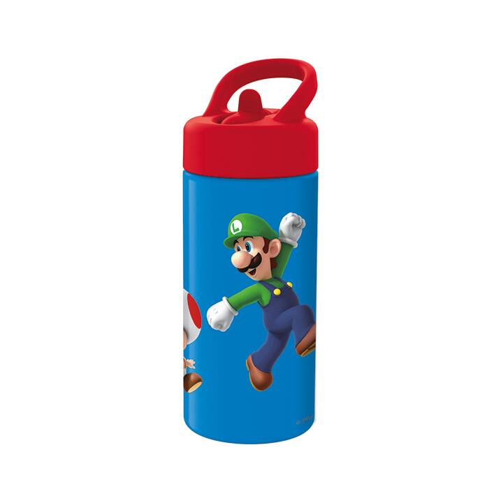 AMSCAN Kindertrinkflasche Super Mario (410 ml, Rot, Blau)
