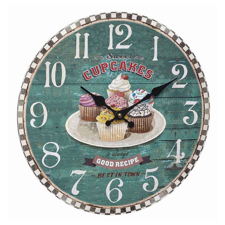 TFA Vintage Cupcakes Horloge murale (Analogique, 38.8 cm)