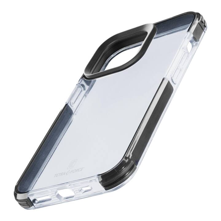 CELLULAR LINE Backcover Tetra Force Strong Guard (iPhone 15 Pro, Transparente, Nero)