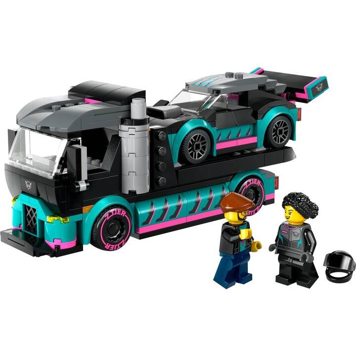 LEGO City La voiture de course et le camion de transport de voitures (60406)