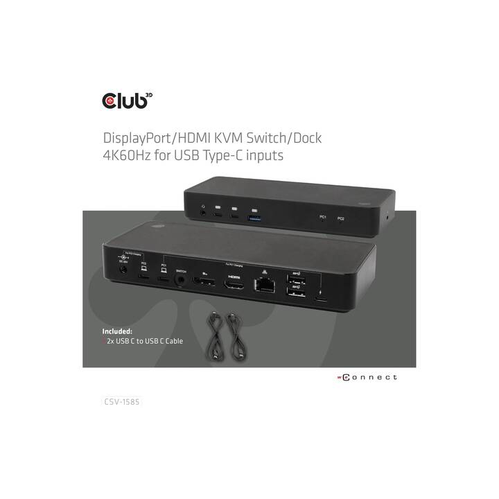 CLUB 3D Stations d'accueil  CSV-1585  (Port écran, HDMI, 2 x USB 3.1 de type C, 3 x USB 3.1 Typ-A)