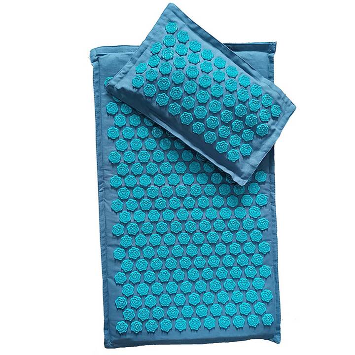 EG Tapis d'acupression avec ensemble oreiller et sac 74 x 44cm - Bleu - lot de 2