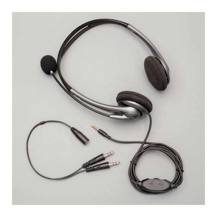 INTERTRONIC Casque micro de bureau (On-Ear, Câble, Noir)