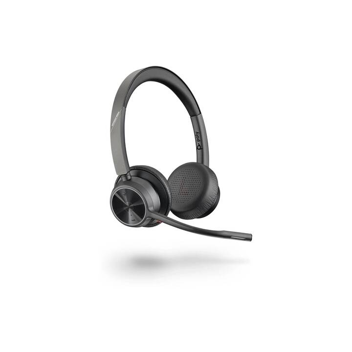 HP Office Headset Poly Voyager 4320 MS (On-Ear, Kabel und Kabellos, Schwarz)