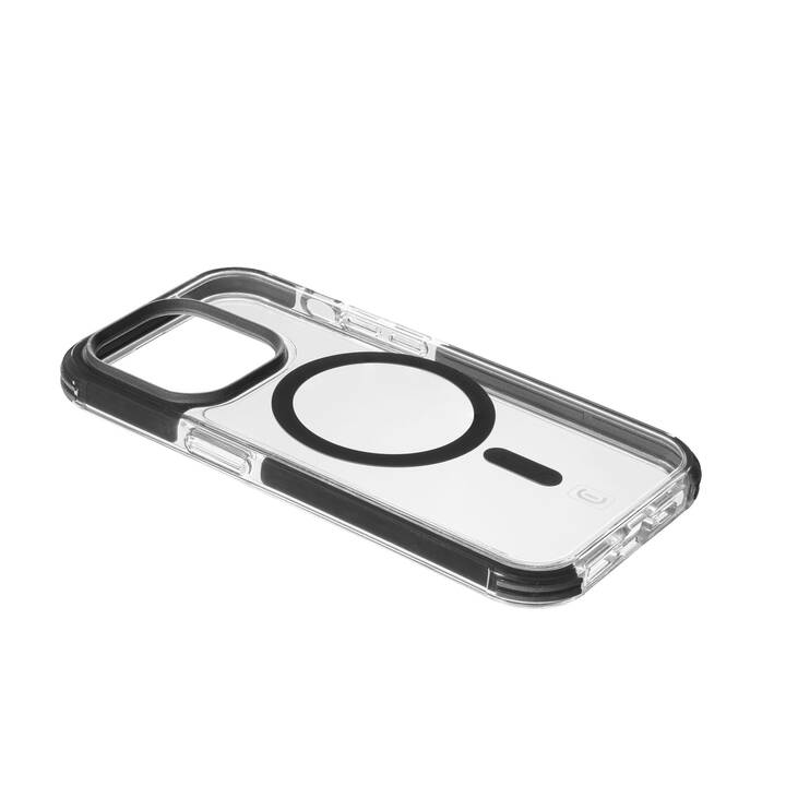 CELLULAR LINE Backcover MagSafe Tetra Force Strong Guard Mag (iPhone 15 Pro Max, Transparente, Nero)