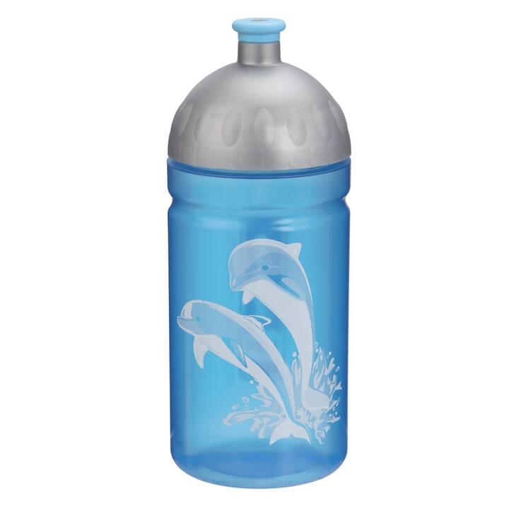 STEP BY STEP Trinkflasche Happy Dolphins (0.5 l, Silber, Türkis)