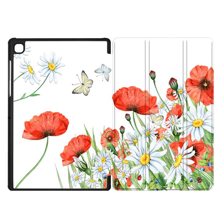 EG coque pour Samsung Galaxy Tab A7 Lite 8.7" (2021) - rouge - fleurs