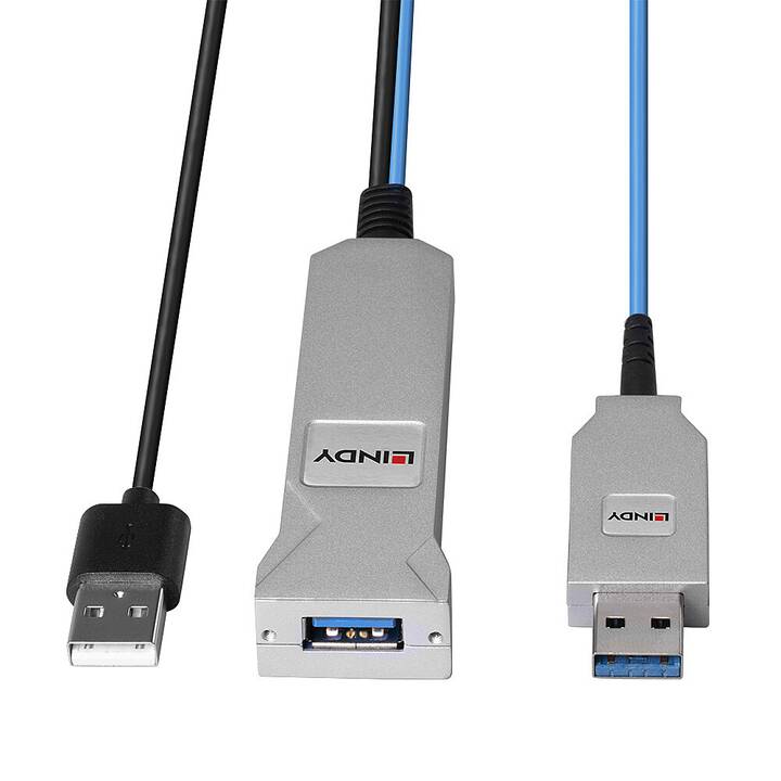 LINDY Fibre Optic Câble USB (USB 3.0 de type A, 100 m)