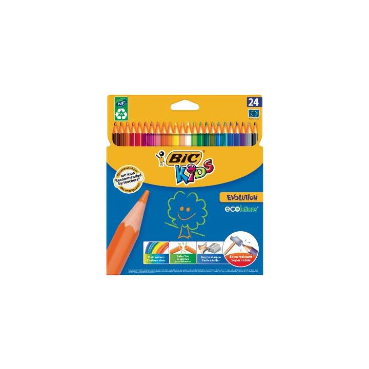 BIC Crayons de couleur (Multicolore, 24 pièce)