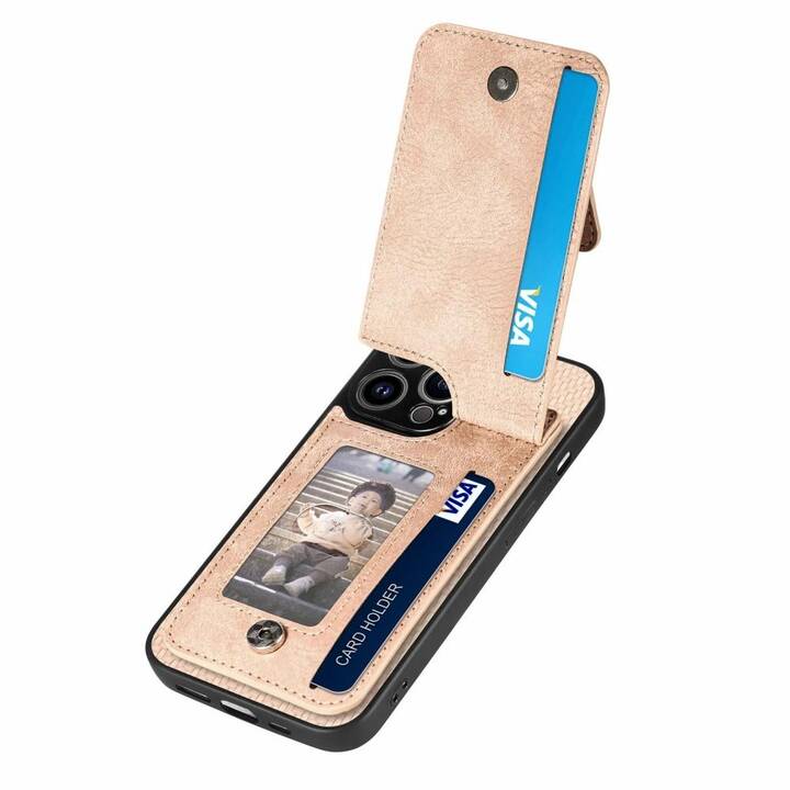 EG Backcover mit Kartenhalter (iPhone 15 Pro Max, Khaki)