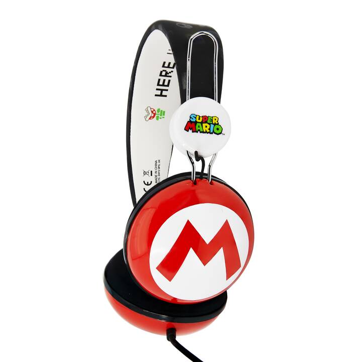 OTL TECHNOLOGIES Super Mario Icon Dome Casque d'écoute pour enfants (Over-Ear, Rouge, Multicolore)
