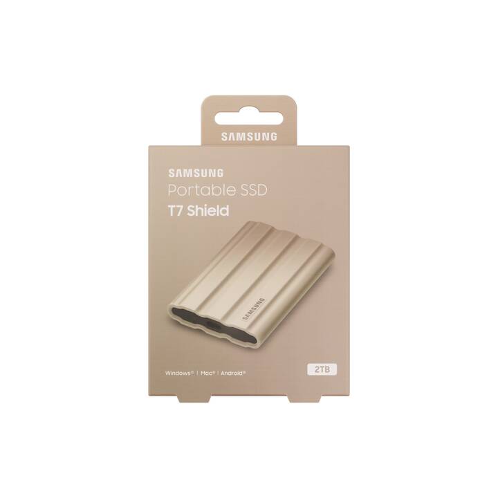 SAMSUNG Portable SSD T7 Shield (USB Typ-C, 2 TB, Beige)