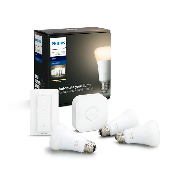 PHILIPS HUE LED Birne White Starter (E27, ZigBee, Bluetooth, 9 W)