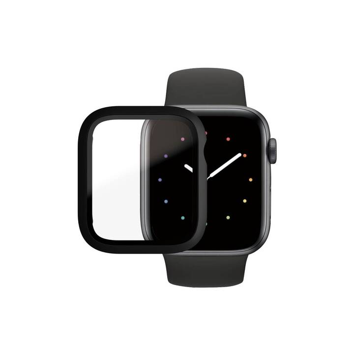 PANZERGLASS Full Body Apple Watch 4/5/6/SE 44mm Schutzfolie (Apple Watch 44 mm, Transparent, Schwarz)