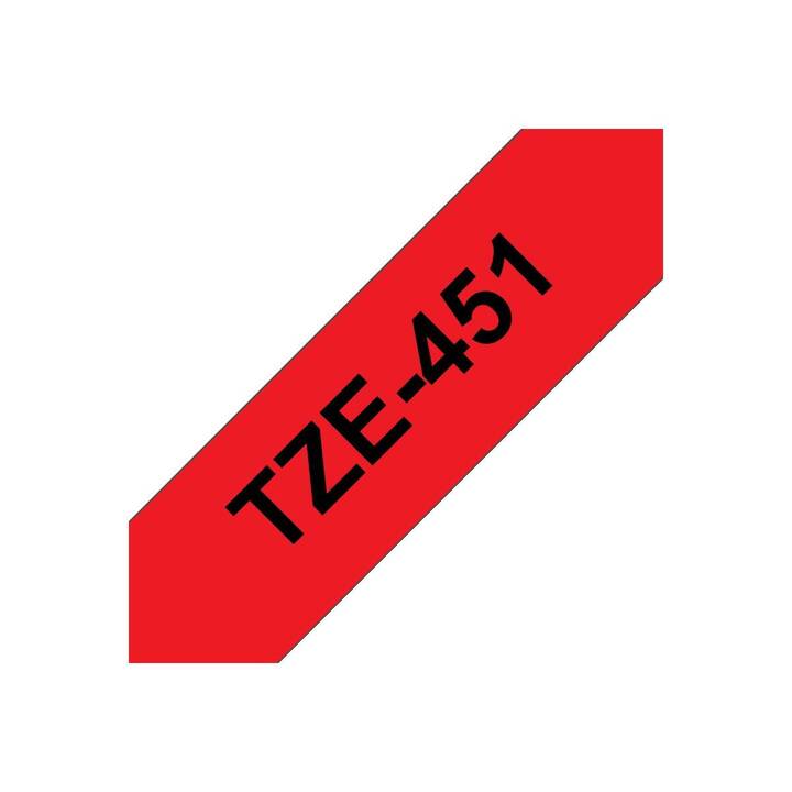 BROTHER TZE-451 Schriftband (Schwarz / Rot, 24 mm)