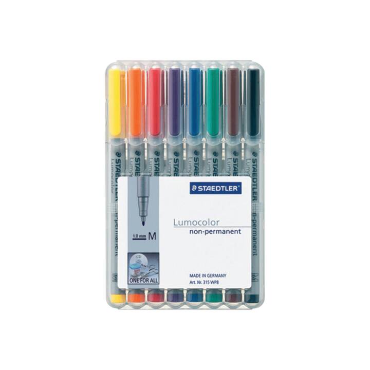 STAEDTLER Textmarker Lumocolor (Orange, Braun, Blau, Schwarz, Rot, Grün, Violett, Gelb, 8 Stück)