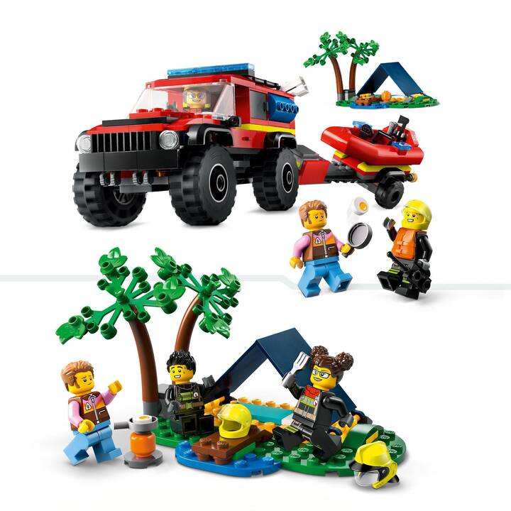 LEGO City Le camion de pompiers 4x4 et le canot de sauvetage (60412)