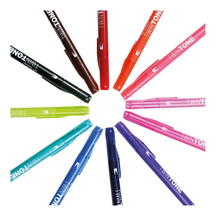 TOMBOW TwinTone Crayon feutre (Multicolore, 12 pièce)