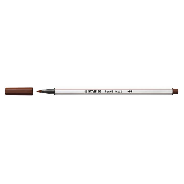 STABILO Pen 68 brush Filzstift (Braun, 1 Stück)