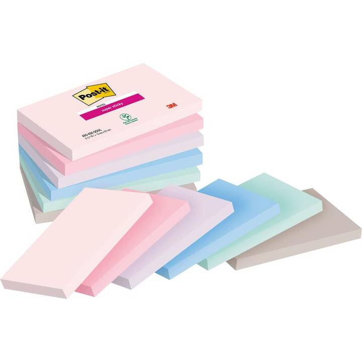 POST-IT Blocchetti memo Super Sticky (6 x 90 foglio, Multicolore)