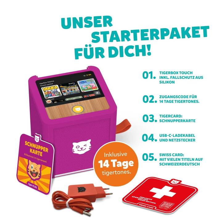 TIGERMEDIA Kinderaudioplayer Tigerbox Touch Plus Swiss Edition (DE, Schweizerdeutsch)
