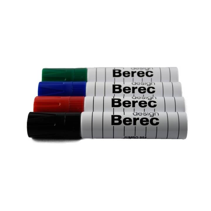 BEREC Marqueur pour tableaux blancs (Bleu, Noir, Rouge, Vert, 4 pièce)