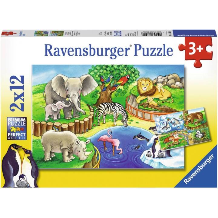 RAVENSBURGER Tiere Puzzle (2 x 12 x, 24 x)