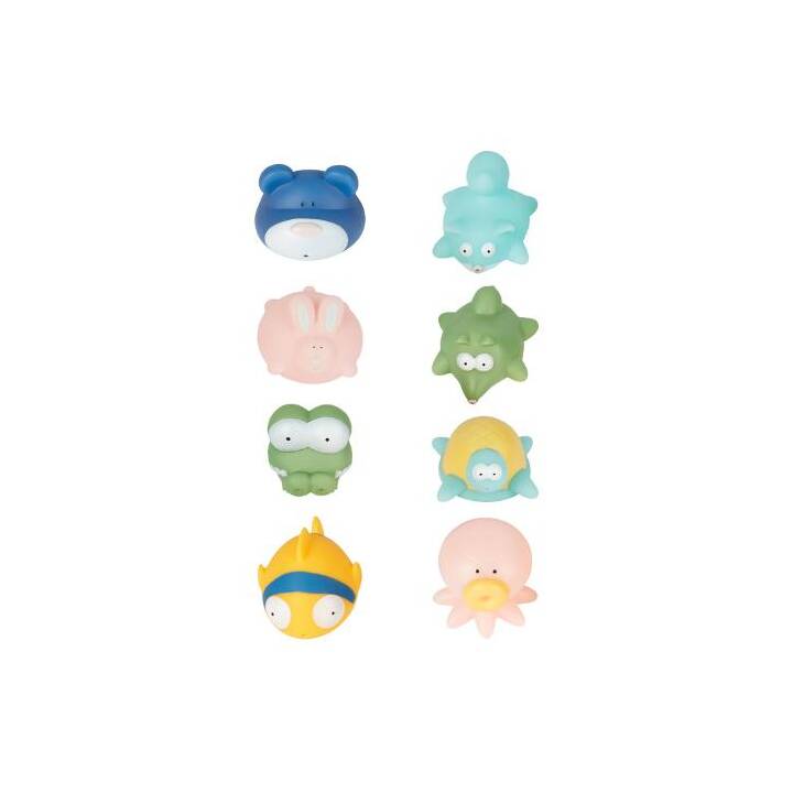 BADABULLE Figurine de bain Rigolo Splash (Octopus, Lapin, Ours, Crocodile, Tortue, Grenouille, Poisson)