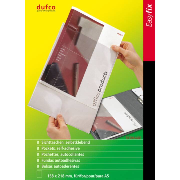 DUFCO Cartellina trasparente Easy Fix (Bianco, A5, 8 pezzo)