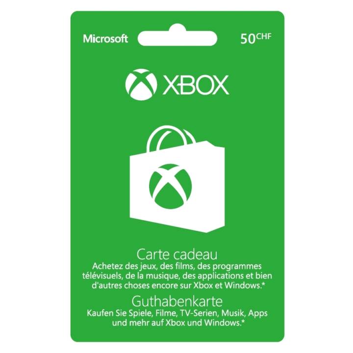 Xbox Live CHF 50 carte de crédit/cadeau (ESD, DE, FR)