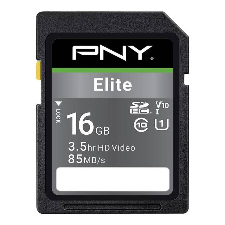 PNY TECHNOLOGIES SDHC UHS-I Elite (UHS-I Class 1, Class 10, 16 GB, 85 MB/s)