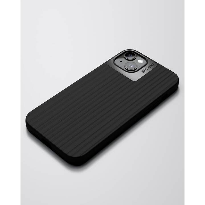 NUDIENT Backcover (iPhone 14, Schwarz Glanz, Schwarz, Charcoal black, Aluminium, Anthrazit)