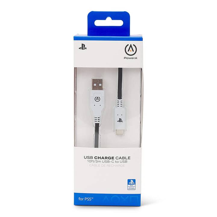 POWER A USB-C Kabel (PlayStation 5, Schwarz, Weiss)