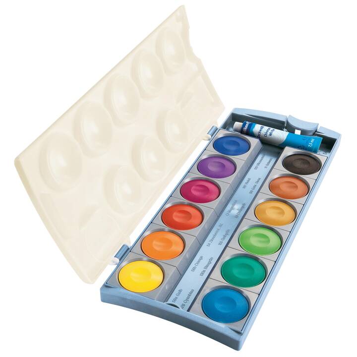 PELIKAN Peinture lumineuse K12 Eco Set (Mauve, Bleu-vert, Brun, Magenta, Cyan, Pourpre, Bleu, Blanc, Multicolore, Jaune, Orange, Ocre, Noir, Vert, Rouge)