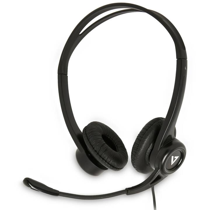 VIDEOSEVEN Office Headset Essentials USB Stereo-Headset (On-Ear, Kabel, Schwarz)