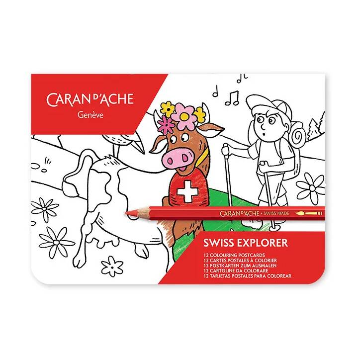 CARAN D'ACHE Swiss Explorer Post Cards Libro da colorare