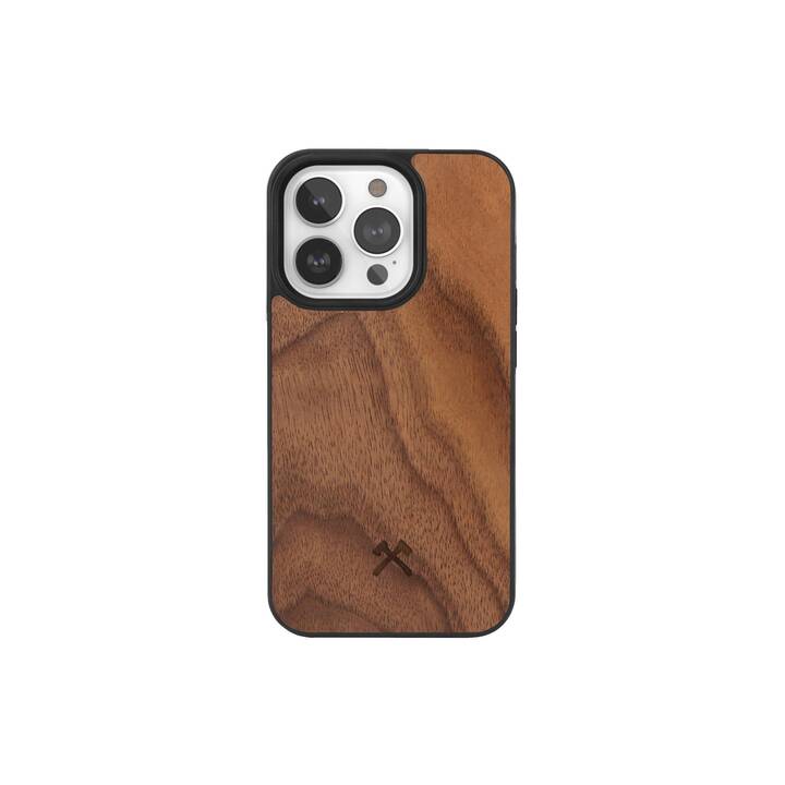 WOODCESSORIES Backcover MagSafe  (iPhone 14 Pro, Gemustert, Braun)
