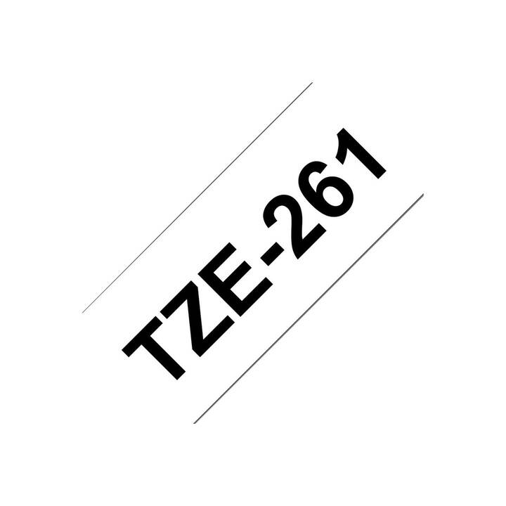 BROTHER TZe261 Ruban d'écriture (Noir / Blanc, 36 mm)