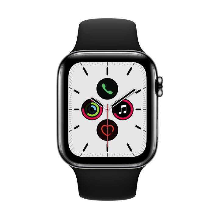 APPLE Watch Series 5 GPS + LTE Space Black/Black (44 mm, Acciaio Inox,  Silicone) - Interdiscount