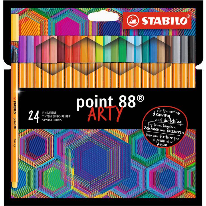 STABILO point 88 ARTY Traceur fin (Multicolore, 24 pièce)