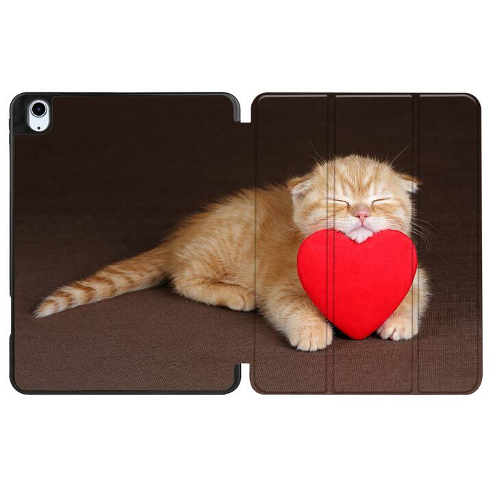 EG Hülle für iPad Air 10.9" (2022) 5. Generation - Braun - Katzen