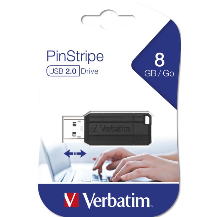 VERBATIM Pin Stripe (8 GB, USB 2.0 Typ-A)