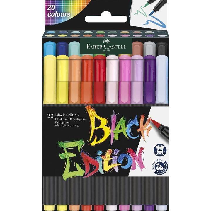 FABER-CASTELL Black Edition Crayon feutre (Coloris assortis, 12 pièce)